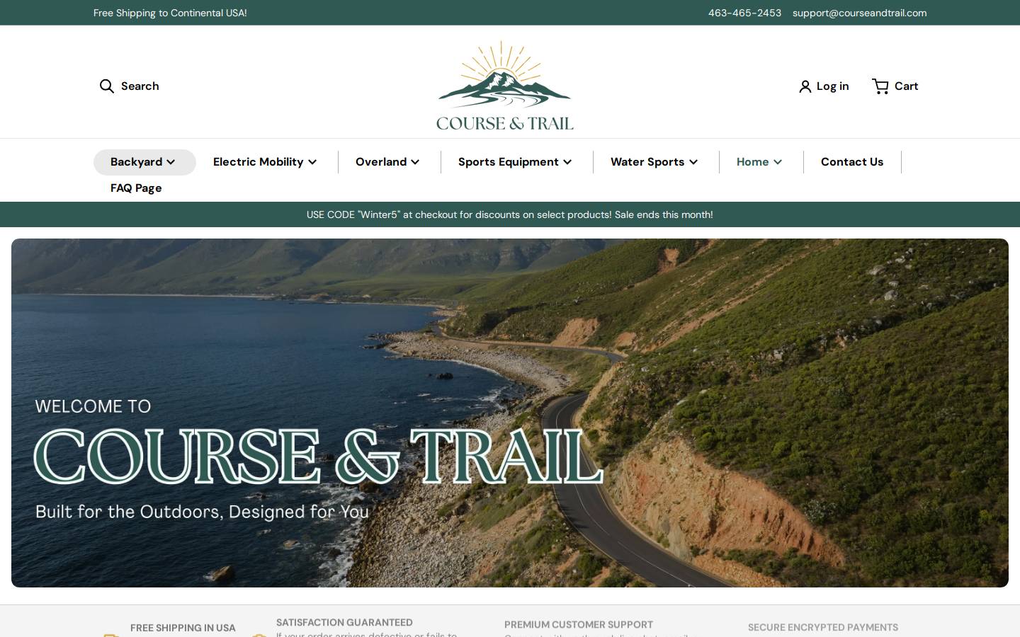 courseandtrail.com homepage screenshot