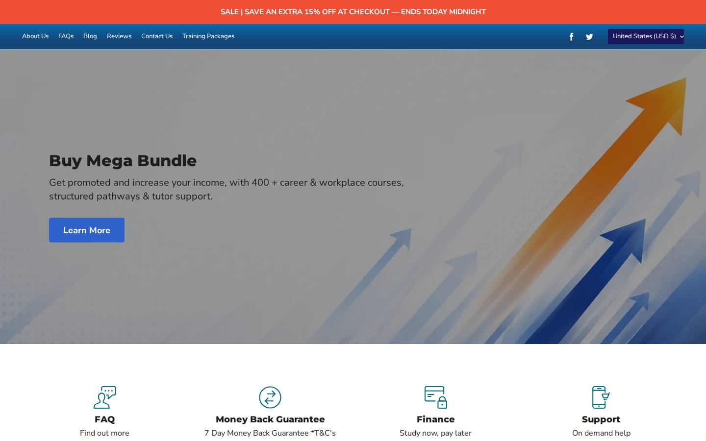 Courses for Success homepage screenshot