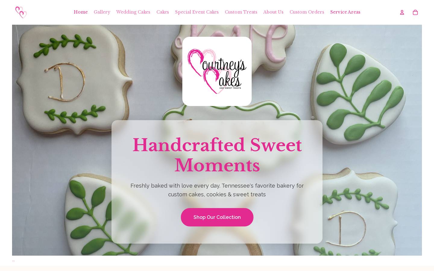 courtneyscakesandsweettreats.com homepage screenshot