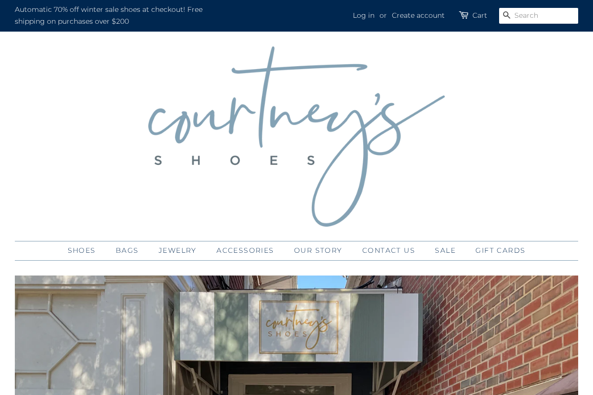 Courtney’s Shoes homepage screenshot