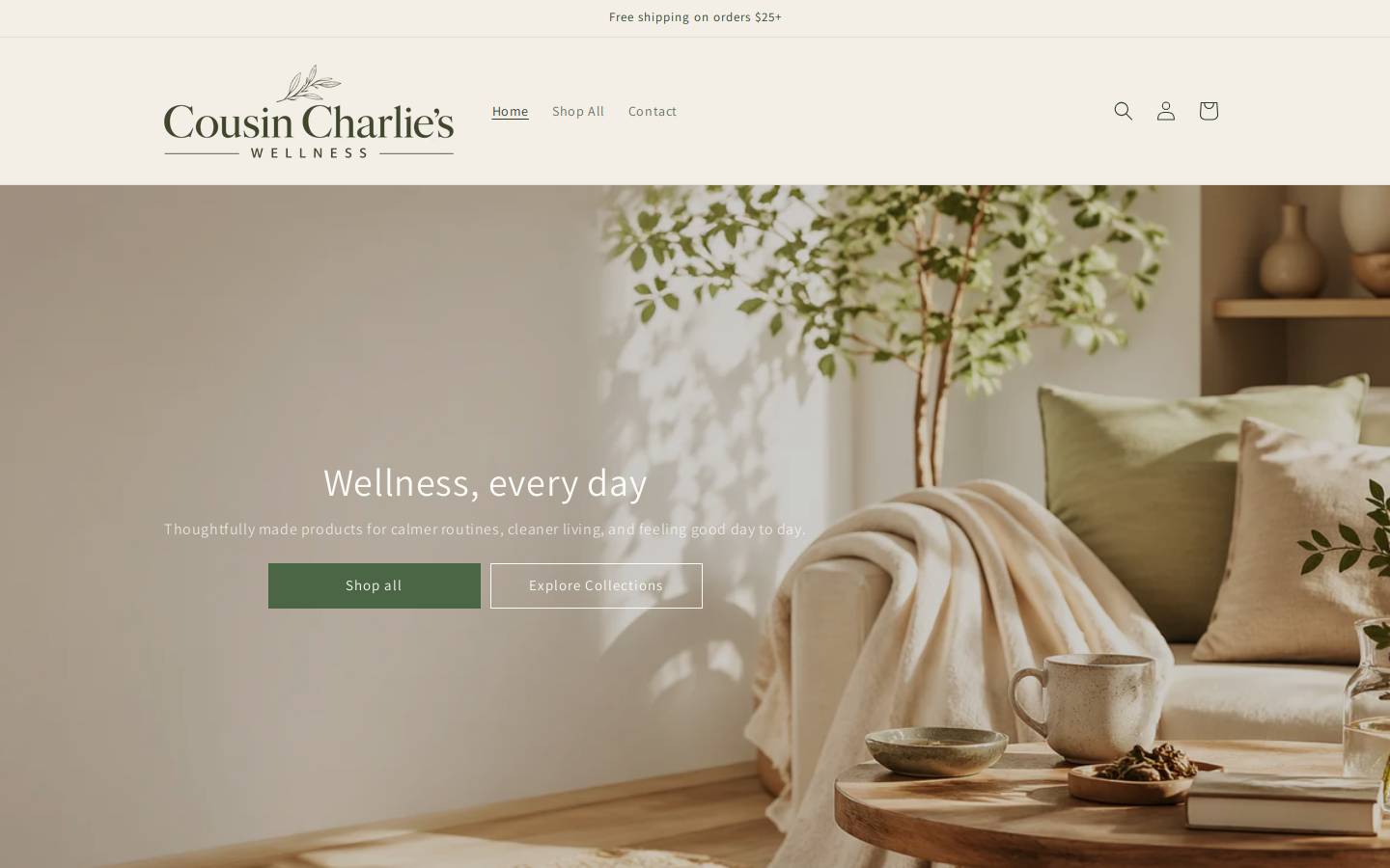 cousincharlie.com homepage screenshot