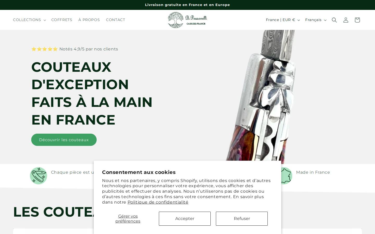 coutelleriepassarelli.com homepage screenshot