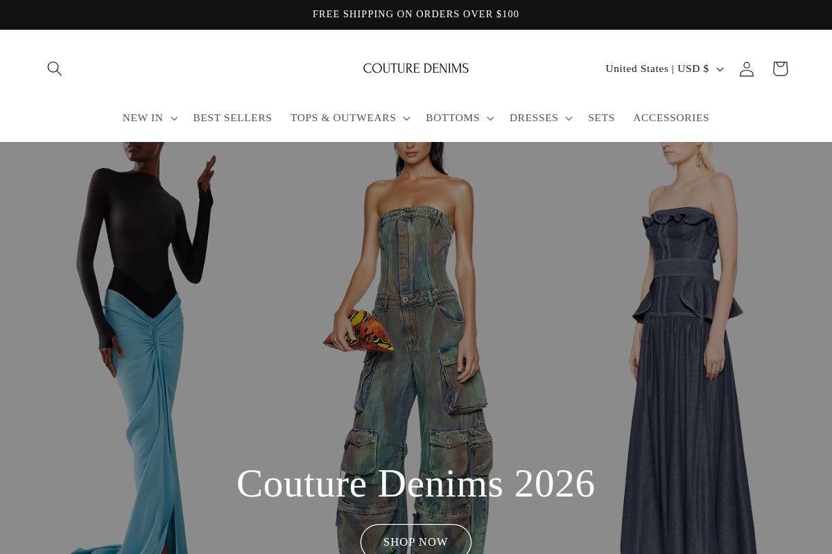 couturedenims.com homepage screenshot