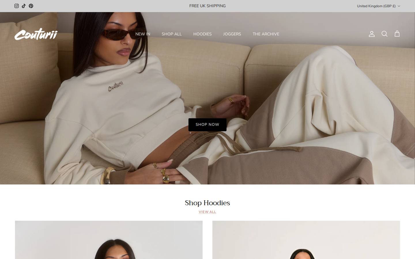 Couturii homepage screenshot