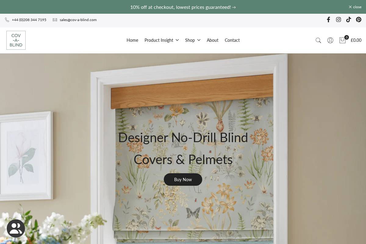 COV-A-BLIND homepage screenshot