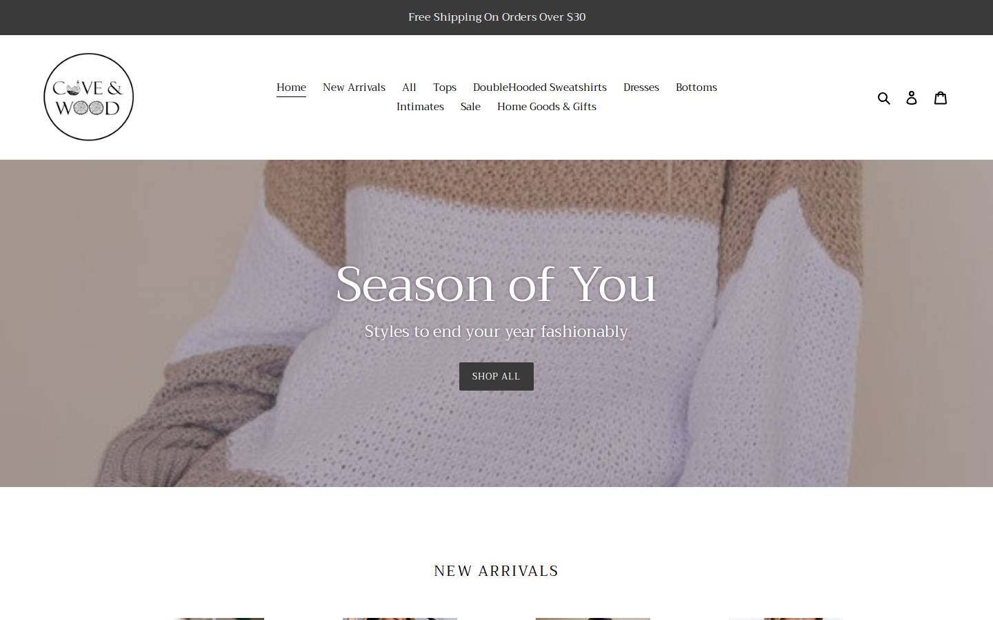 coveandwood.com homepage screenshot
