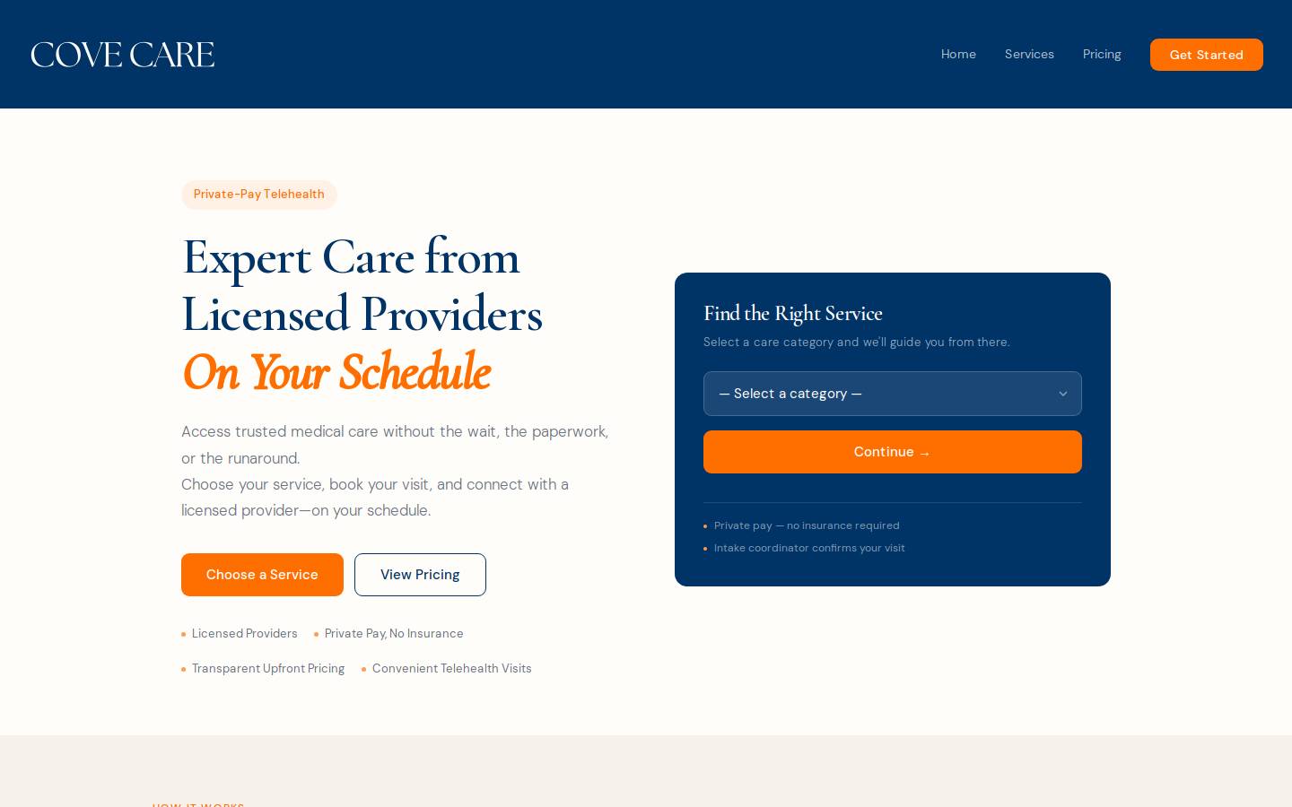 covecarepartners.com homepage screenshot