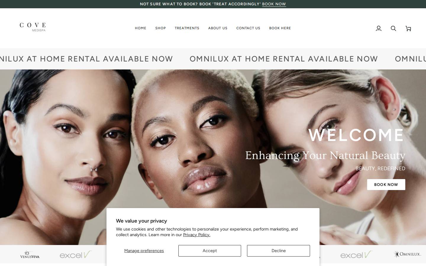 covemedispa.com.au homepage screenshot