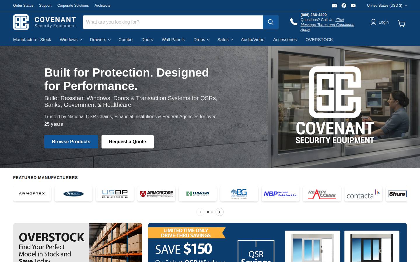 covenantsecurityequipment.com homepage screenshot