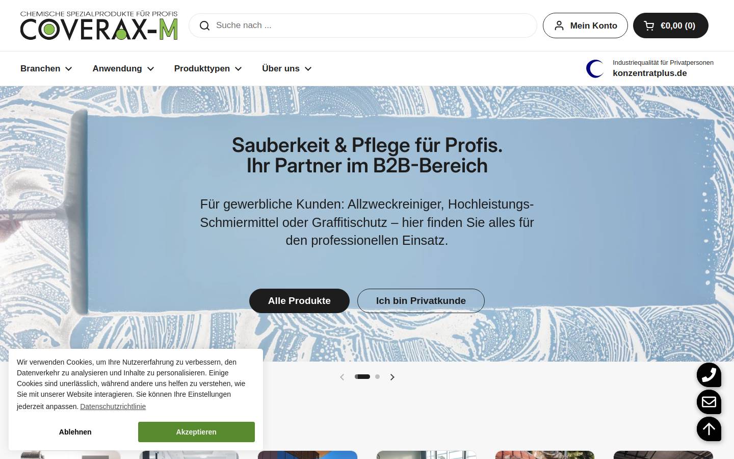 coverax.de homepage screenshot