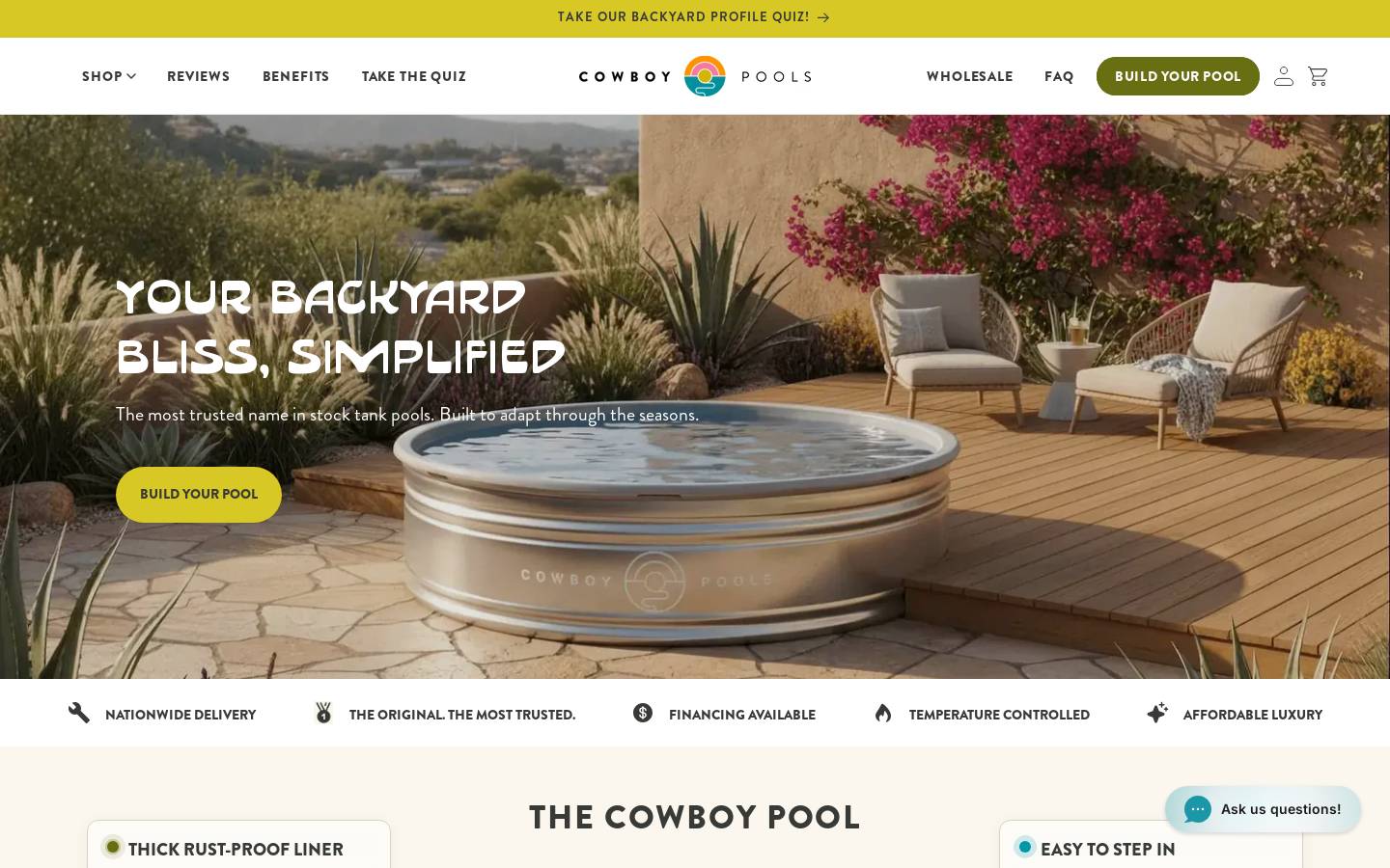 cowboypools.com homepage screenshot