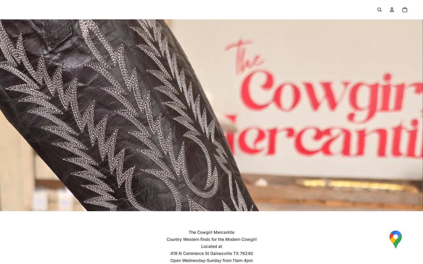 cowgirlmercantile.com homepage screenshot
