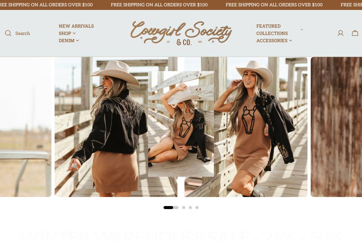 cowgirlsocietyco.com homepage screenshot