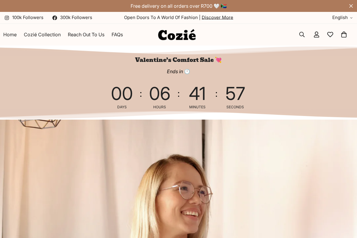 Cozie homepage screenshot