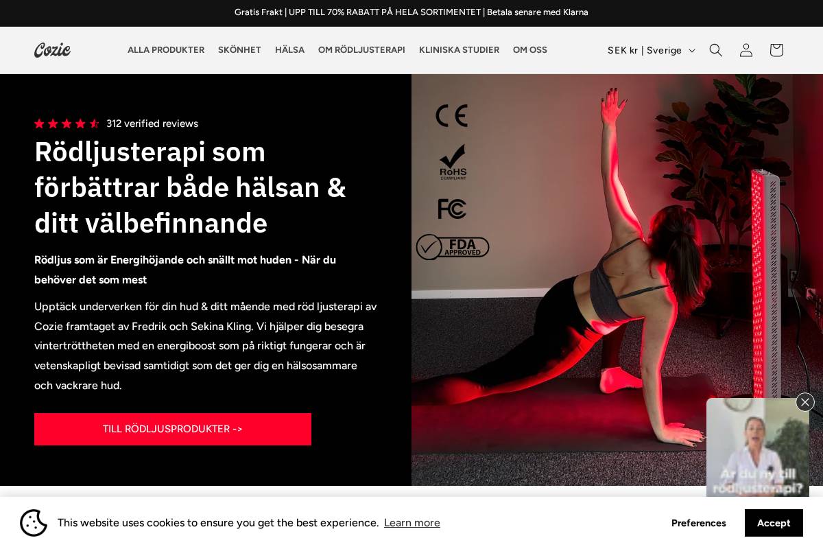 Cozielife homepage screenshot