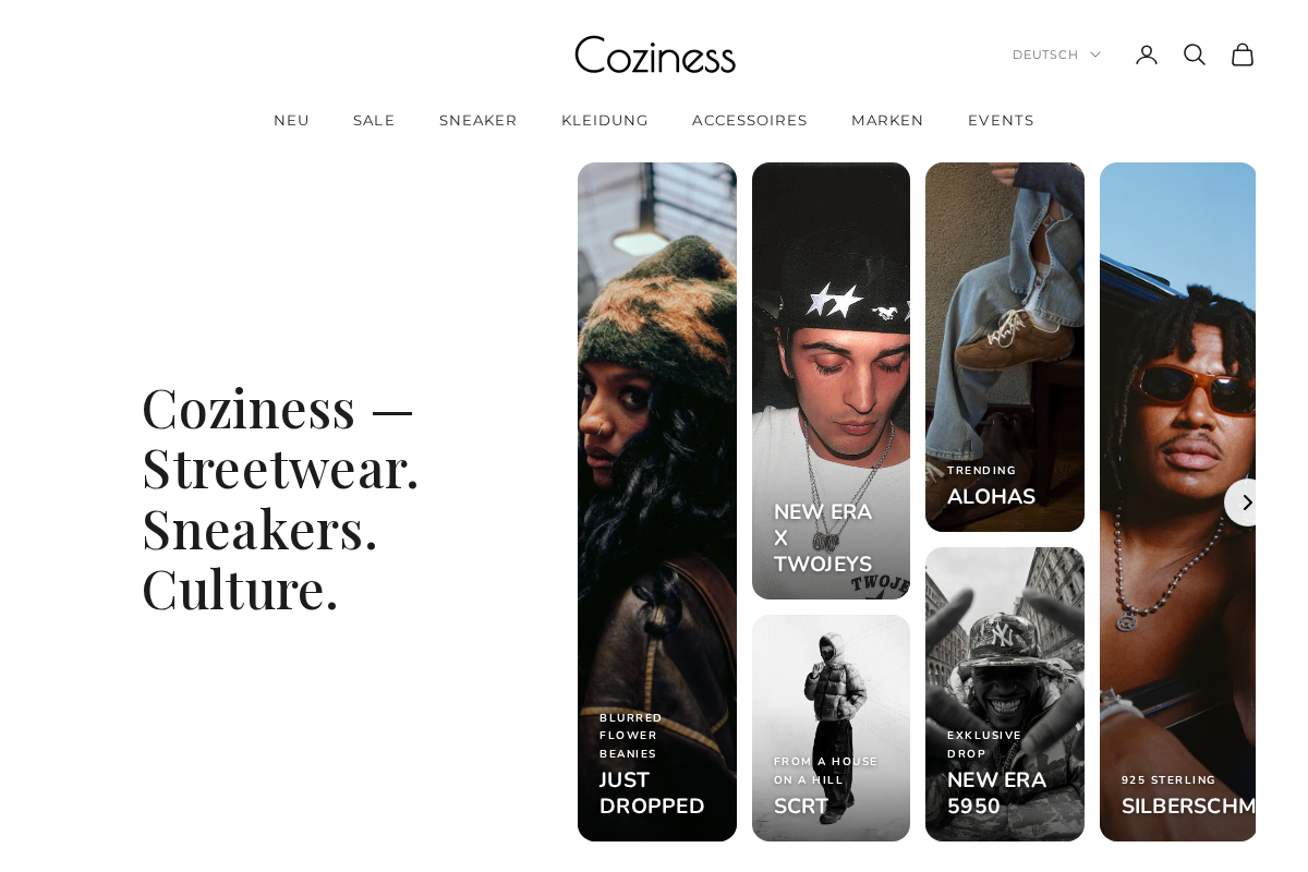 Coziness homepage screenshot