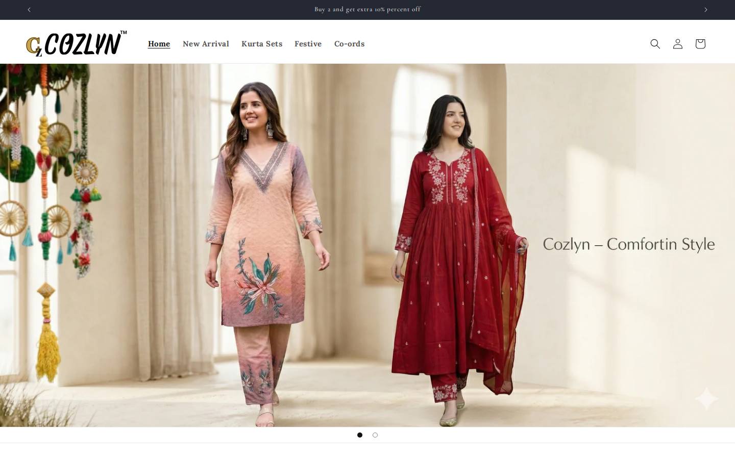 cozlyn.com homepage screenshot