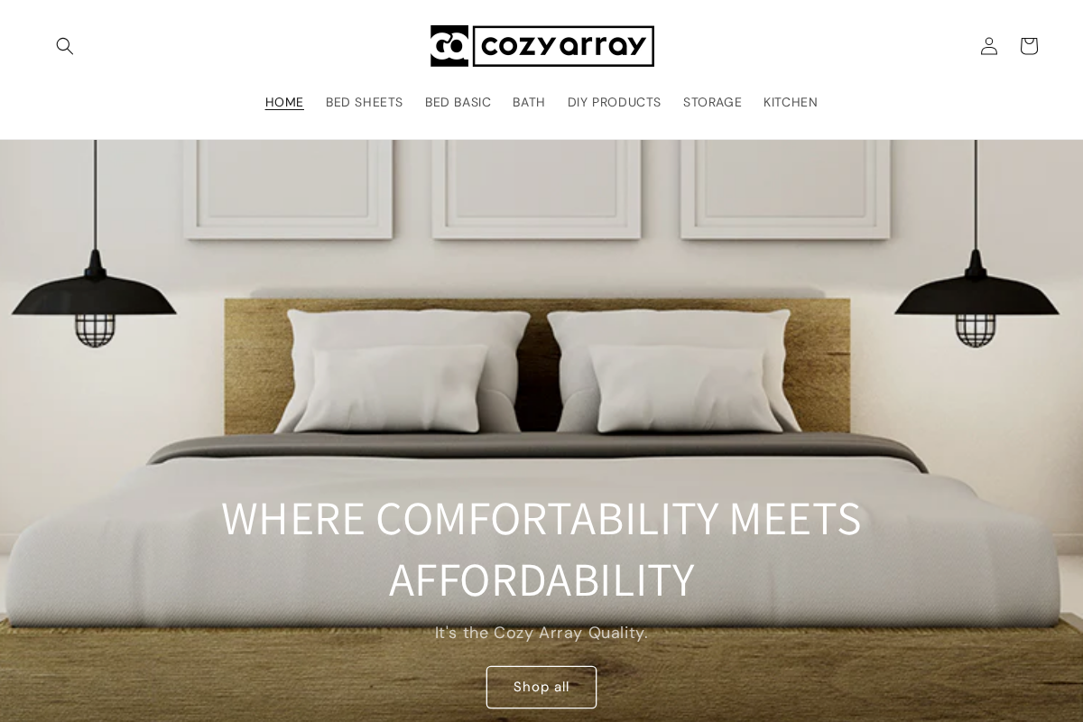 cozyarray.com homepage screenshot