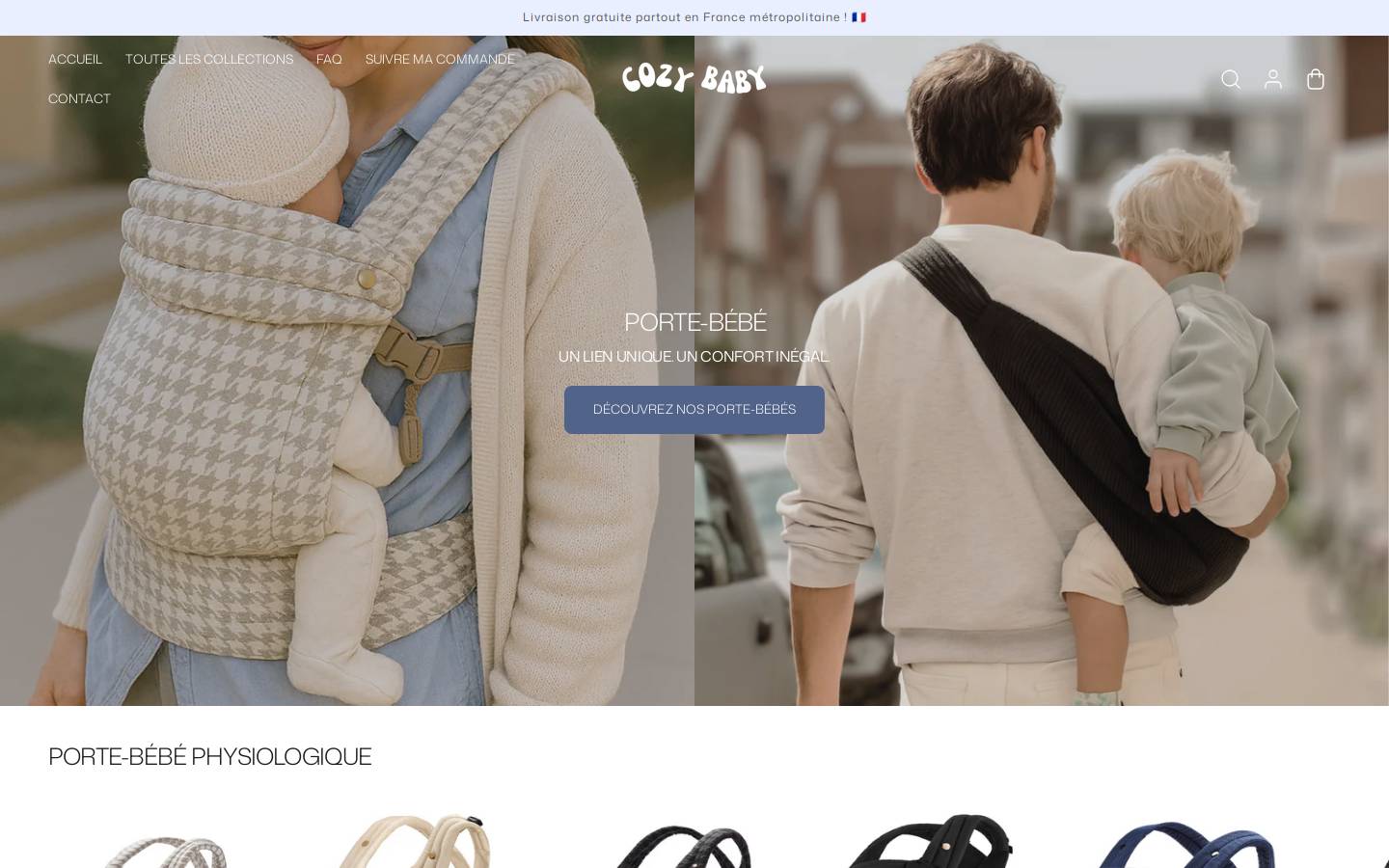 cozybabyworld.com homepage screenshot
