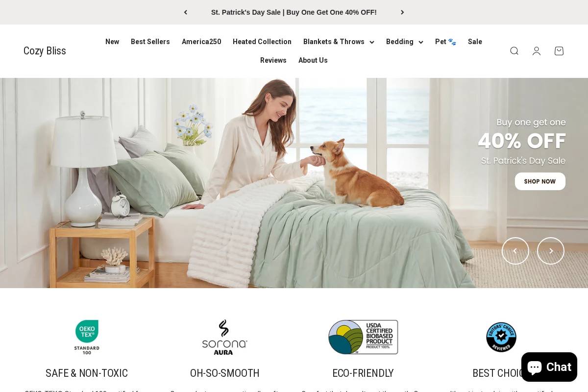 cozybliss.com homepage screenshot