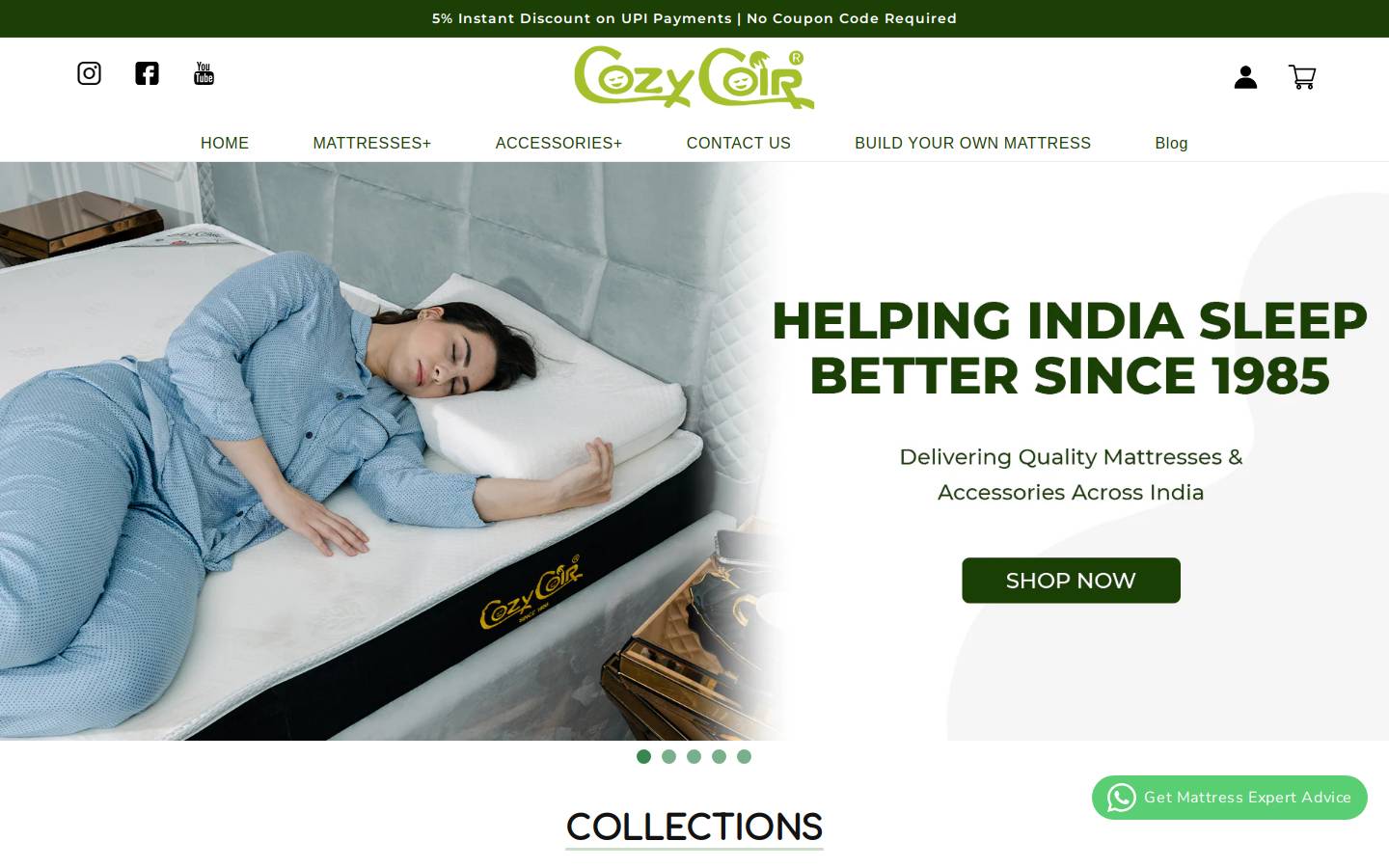 Cozycoir homepage screenshot