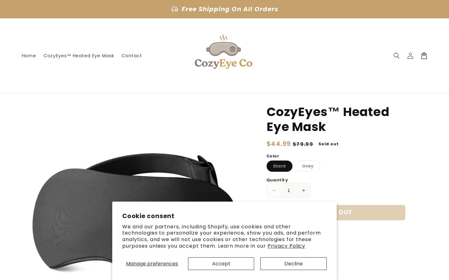 cozyeyesco.store homepage screenshot