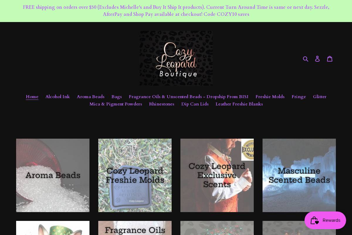 cozyleopard.com homepage screenshot