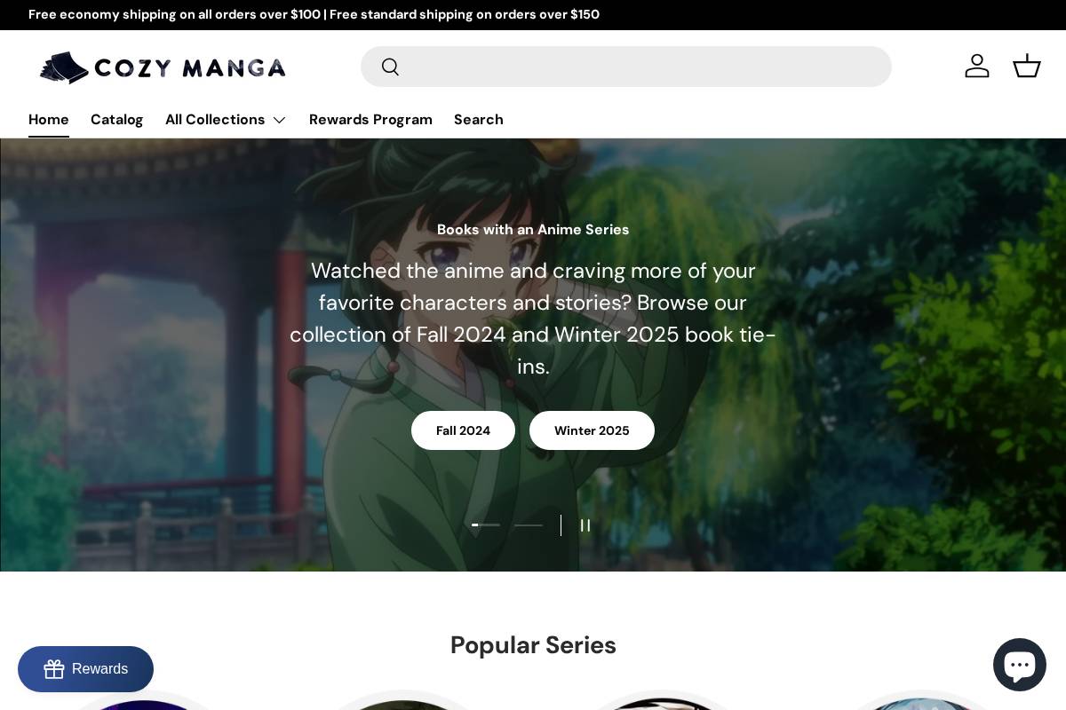 cozymanga.com homepage screenshot