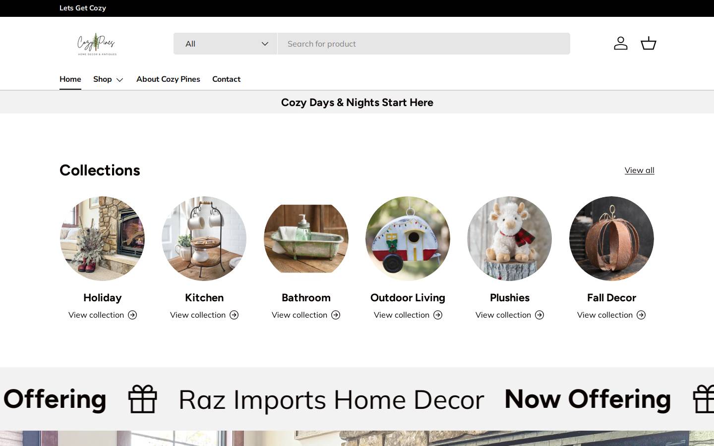 cozypines.net homepage screenshot