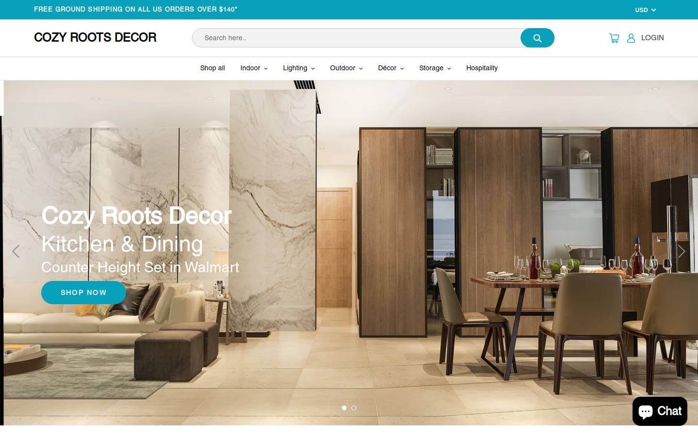 cozyrootsdecor.com homepage screenshot