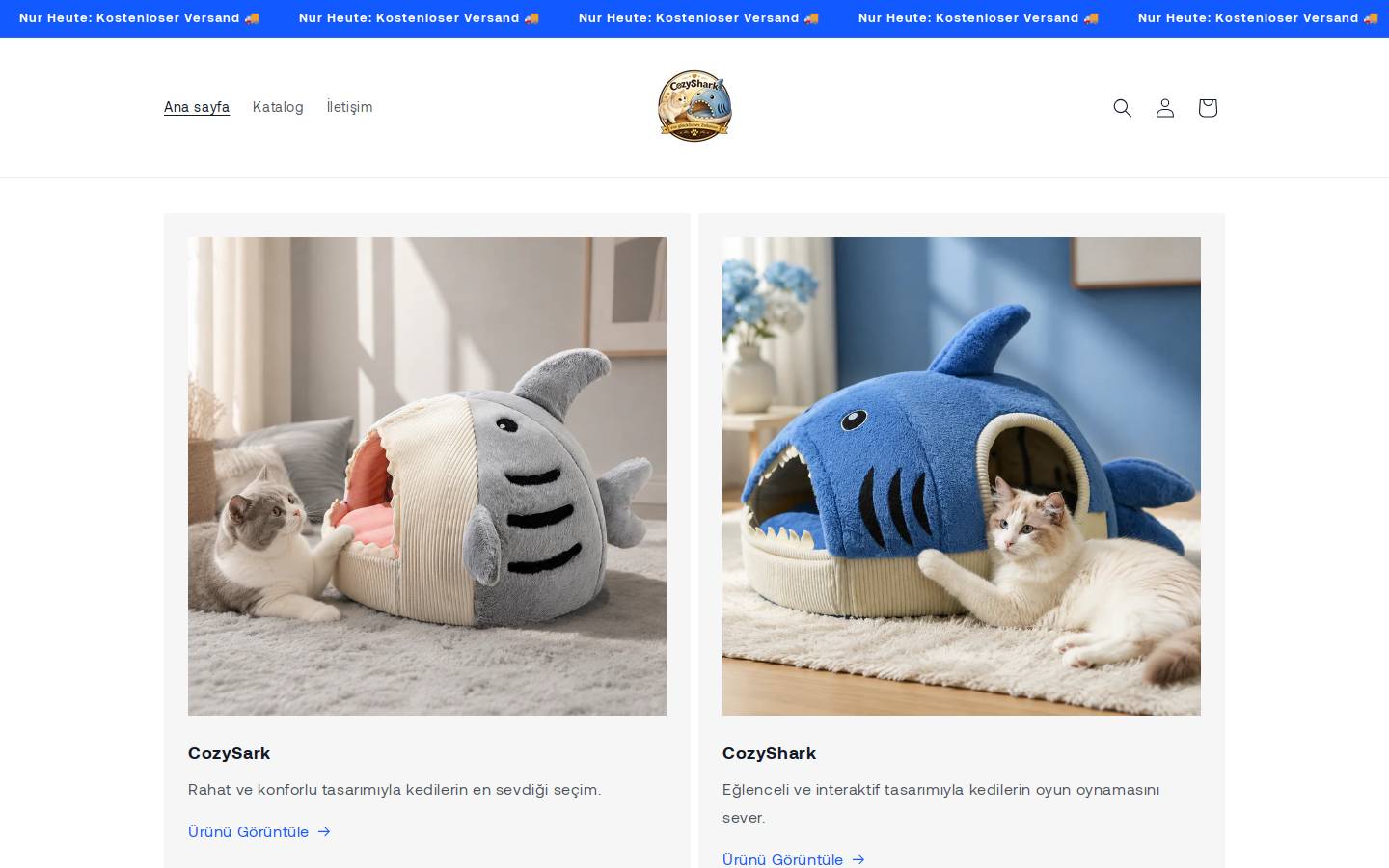 cozyshark.shop homepage screenshot