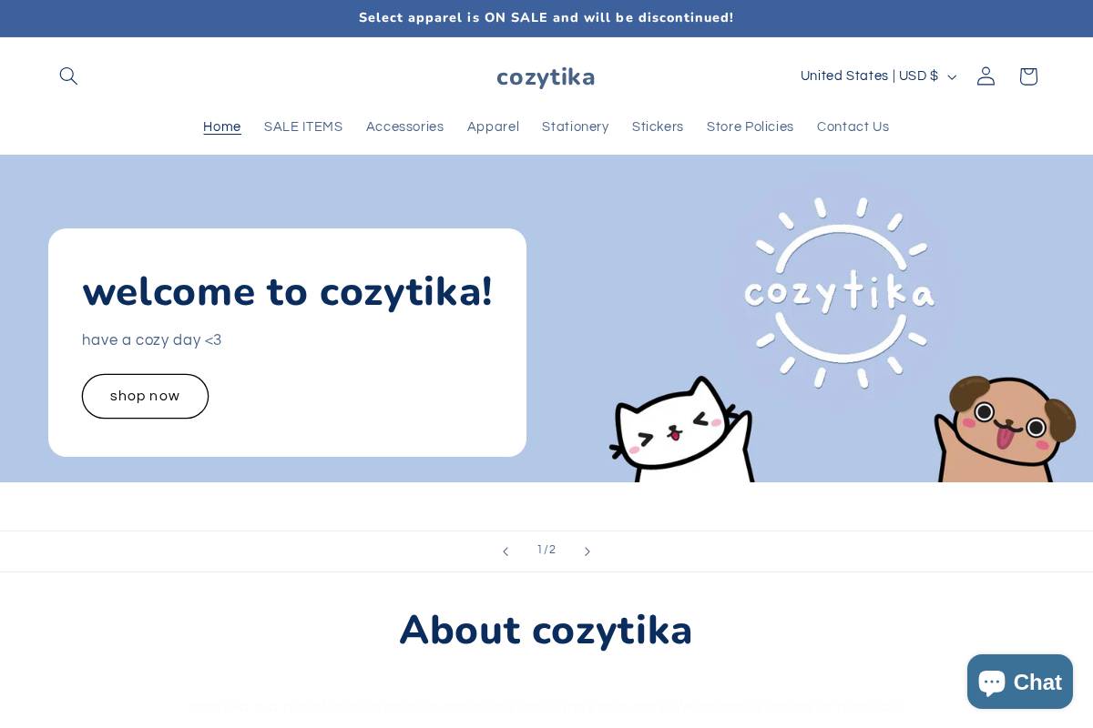 cozytika.com homepage screenshot