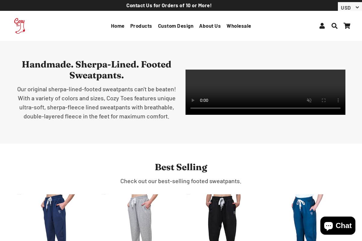 cozytoes.shop homepage screenshot