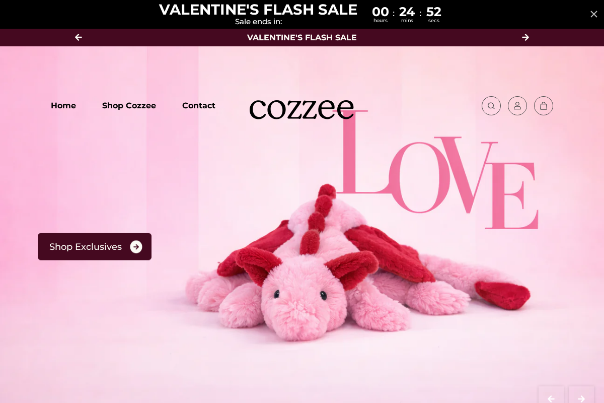 cozzee homepage screenshot