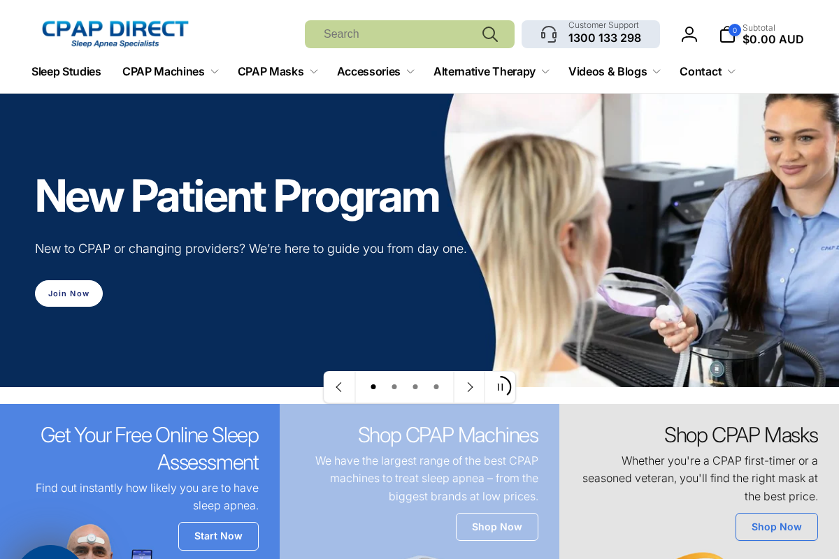 CPAP Direct homepage screenshot