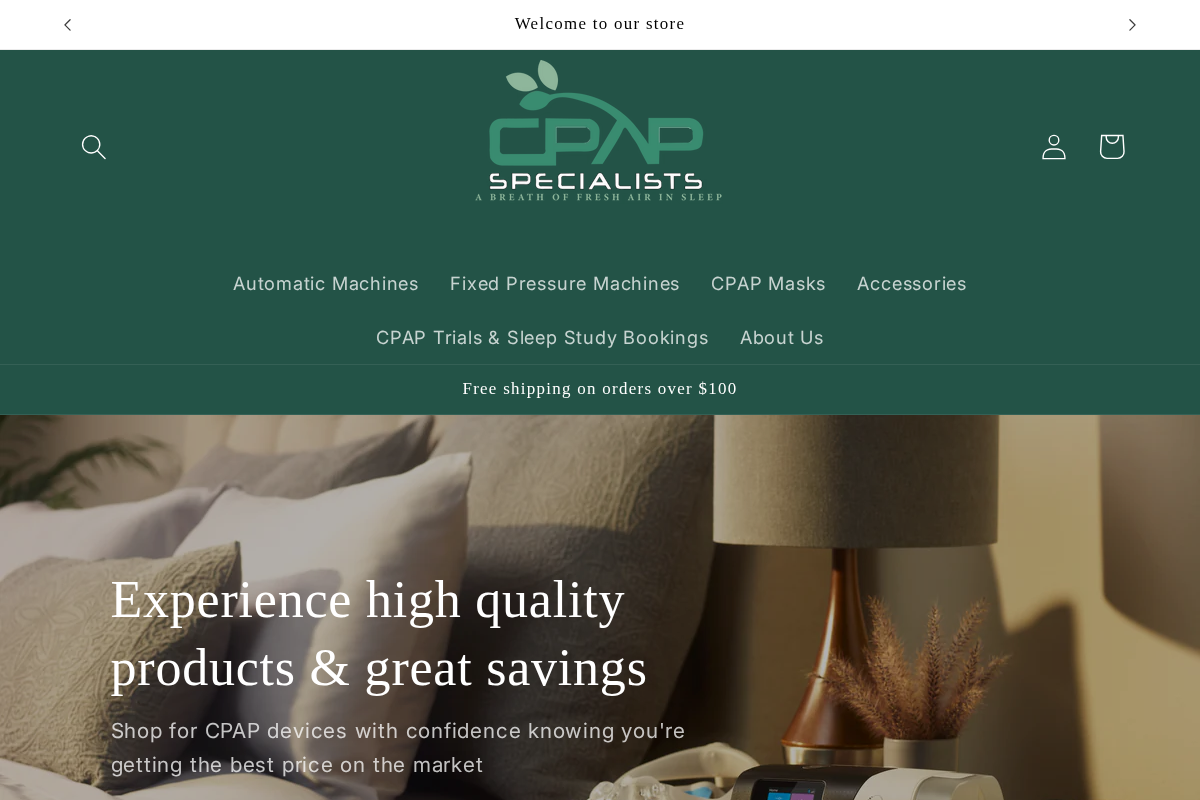 cpapspecialists.com.au homepage screenshot