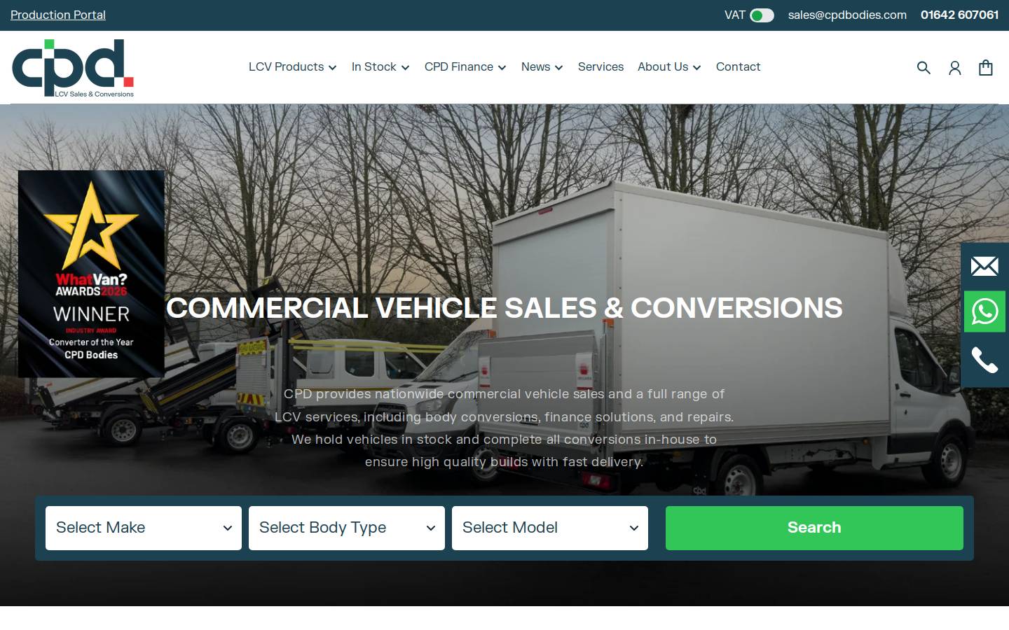 cpdbodies.com homepage screenshot
