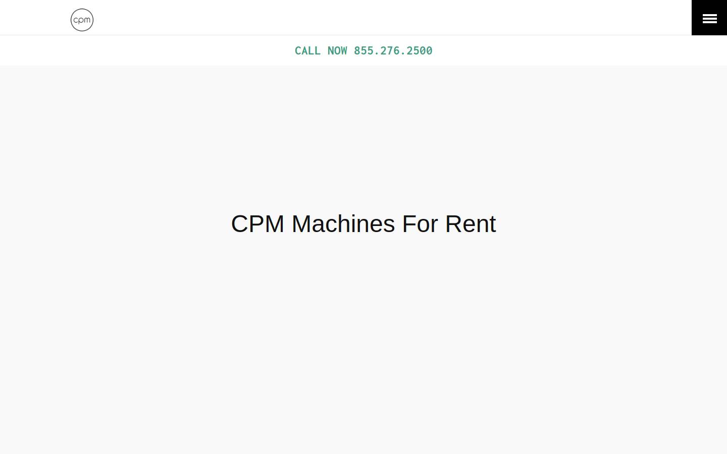 cpmmachines.com homepage screenshot