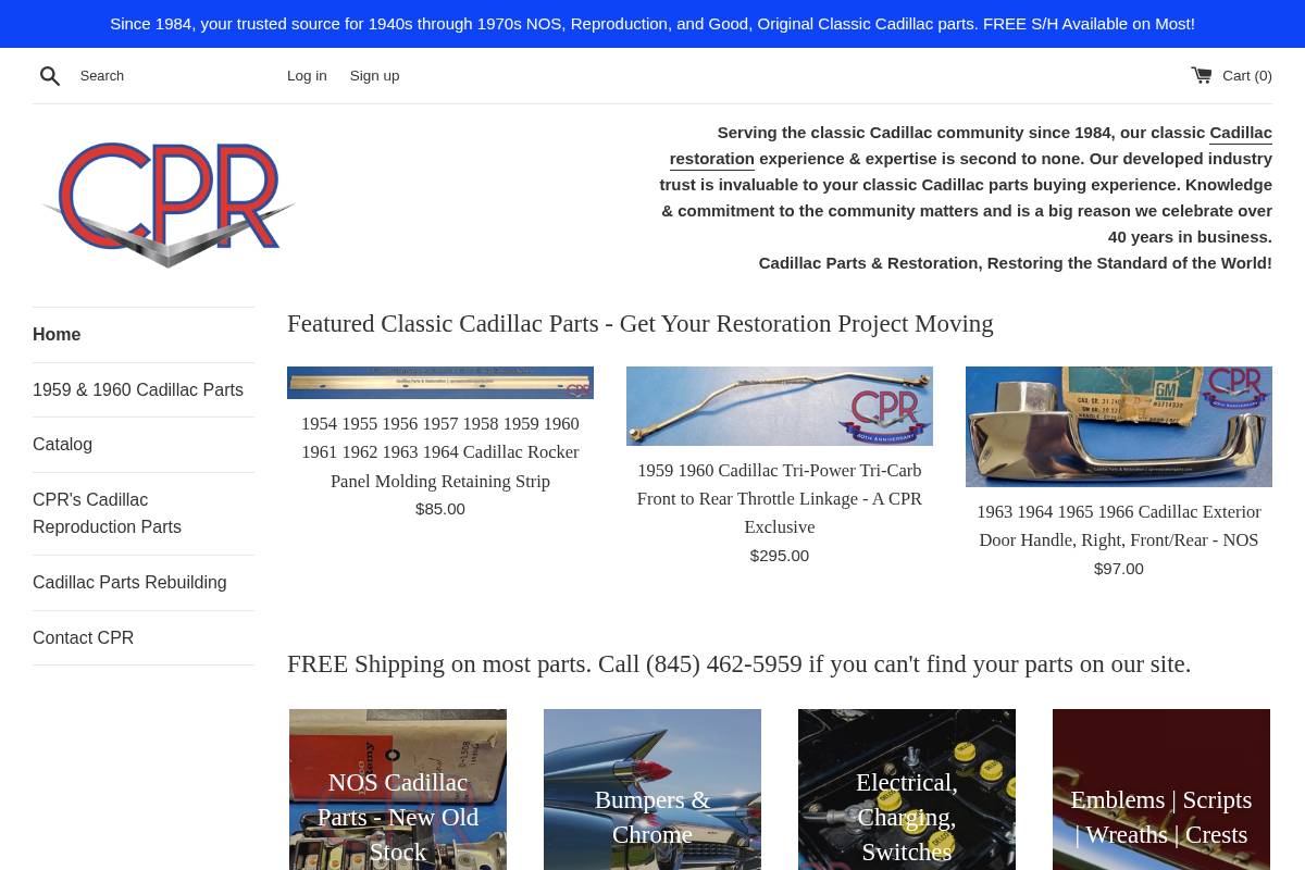 cprrestorationparts.com homepage screenshot