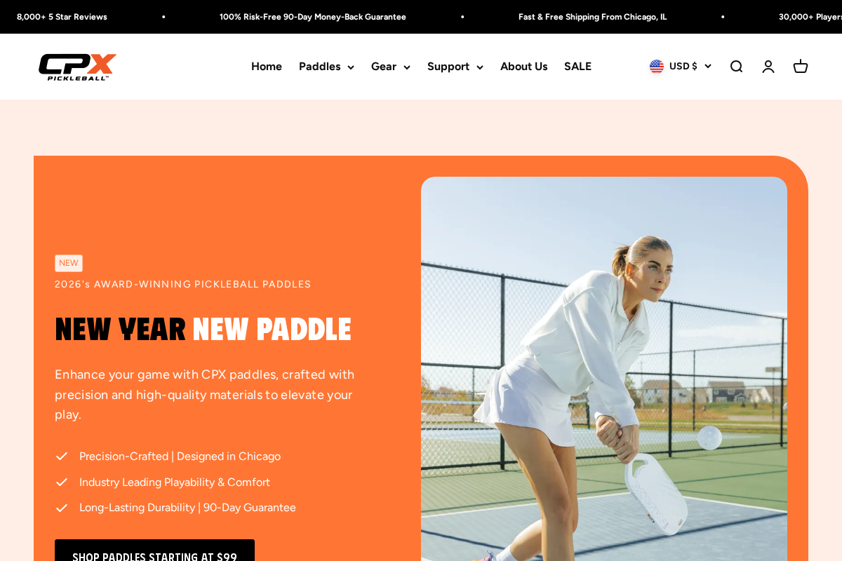 CPX Pickleball homepage screenshot