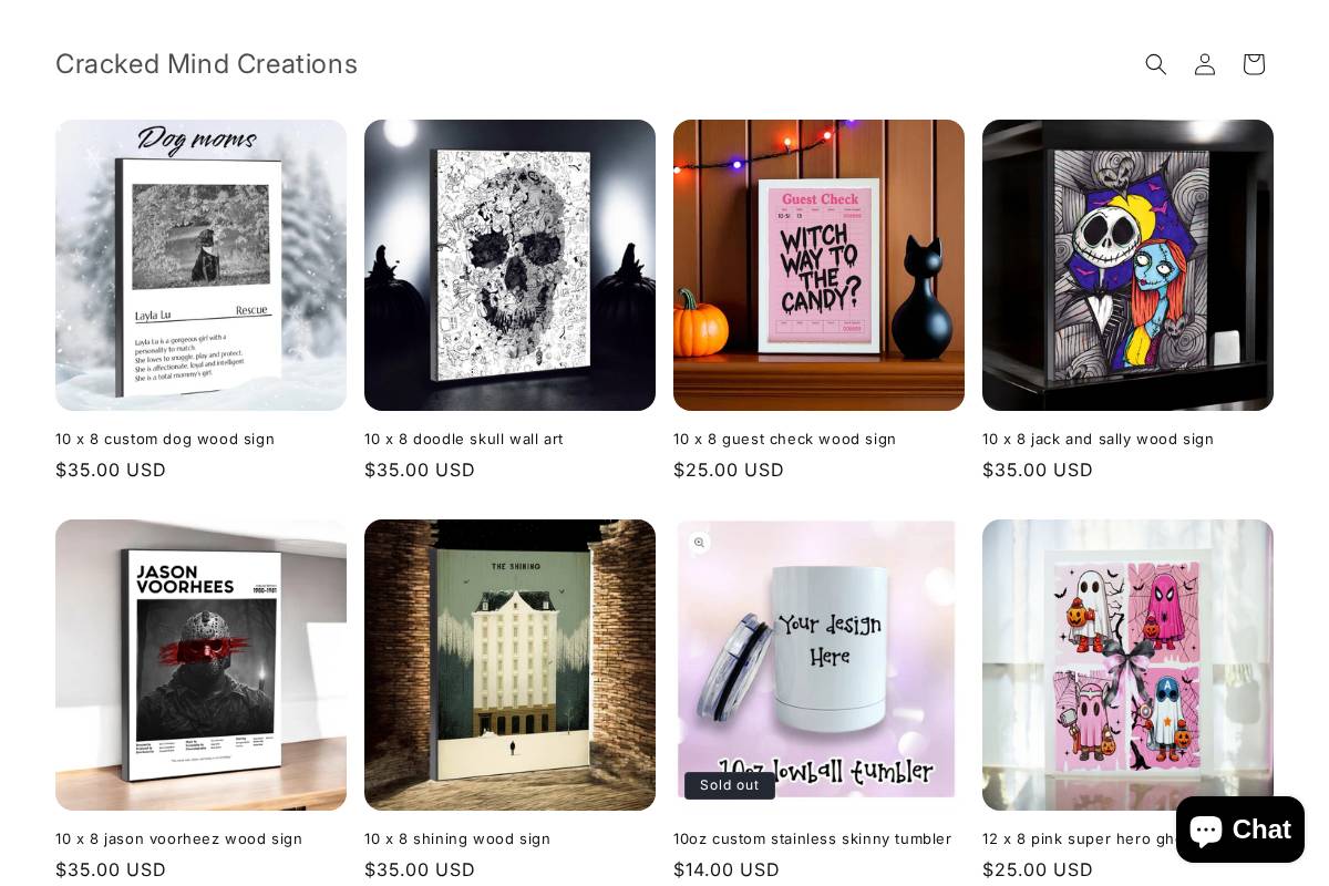 crackedmindcreations.com homepage screenshot