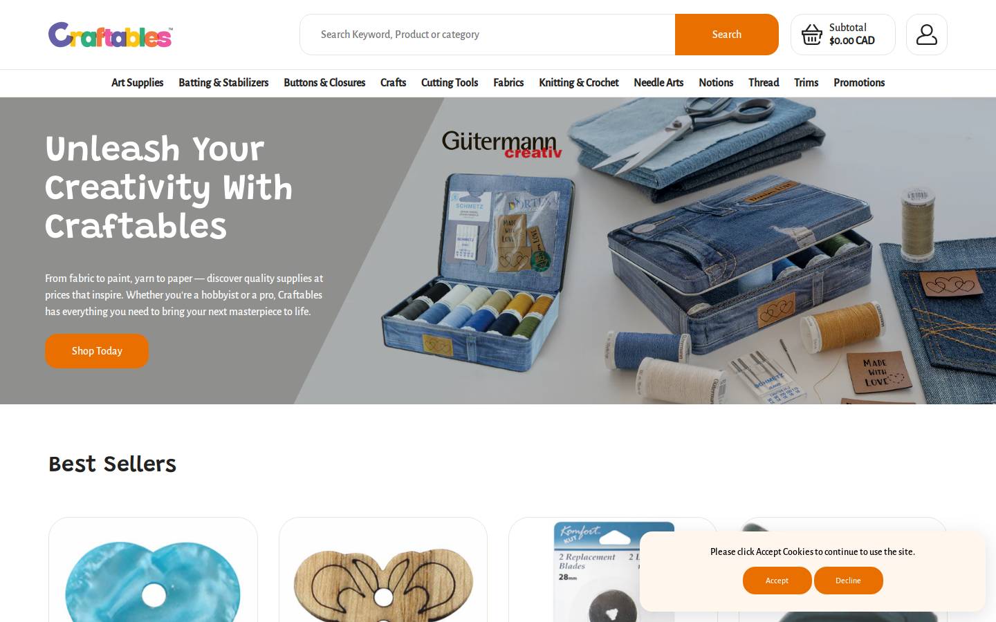 craftables.com homepage screenshot