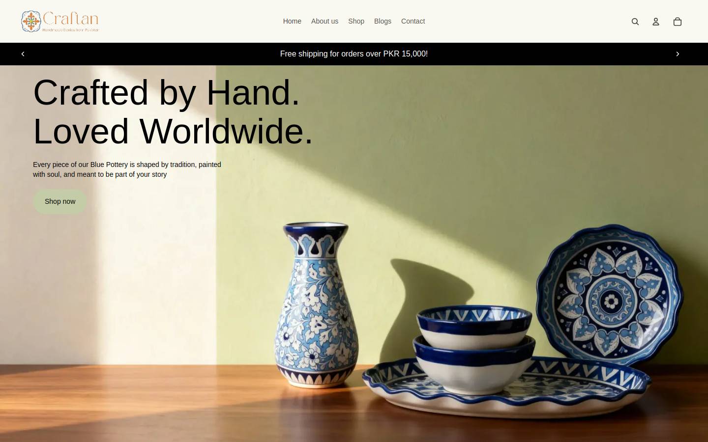 Craftan homepage screenshot