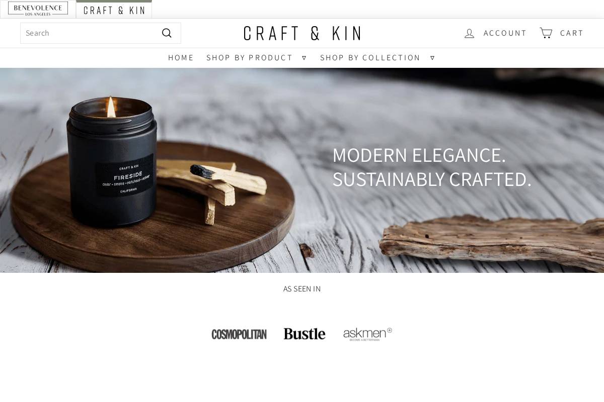 craftandkin.co homepage screenshot