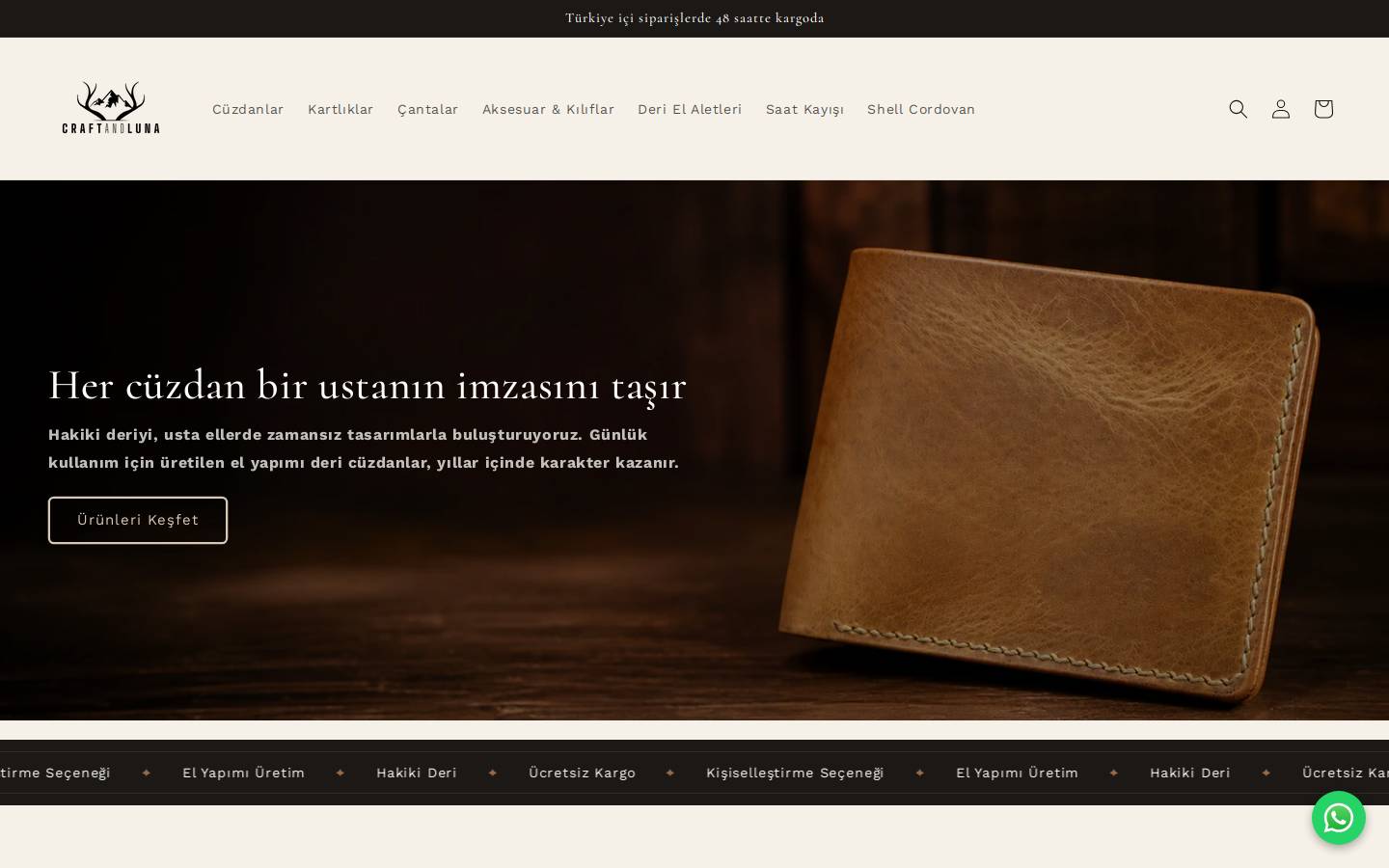 craftandluna.com homepage screenshot