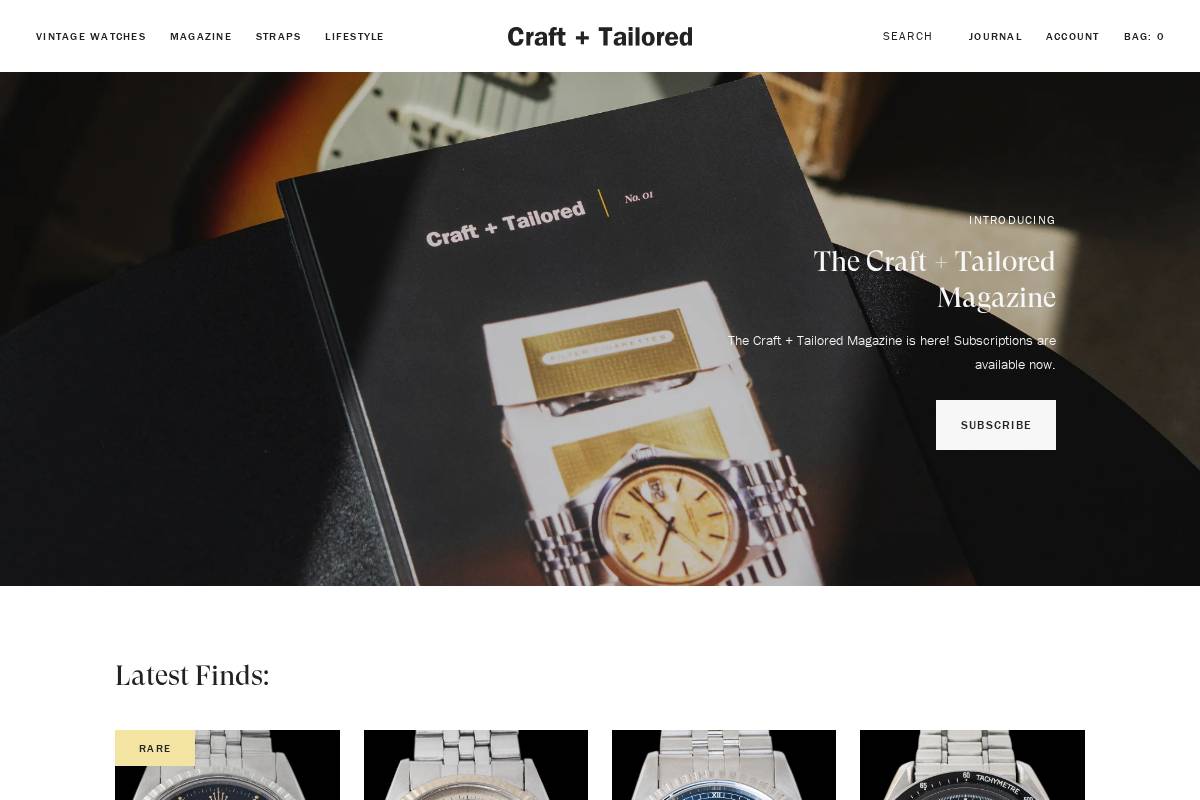 Craftandtailored homepage screenshot