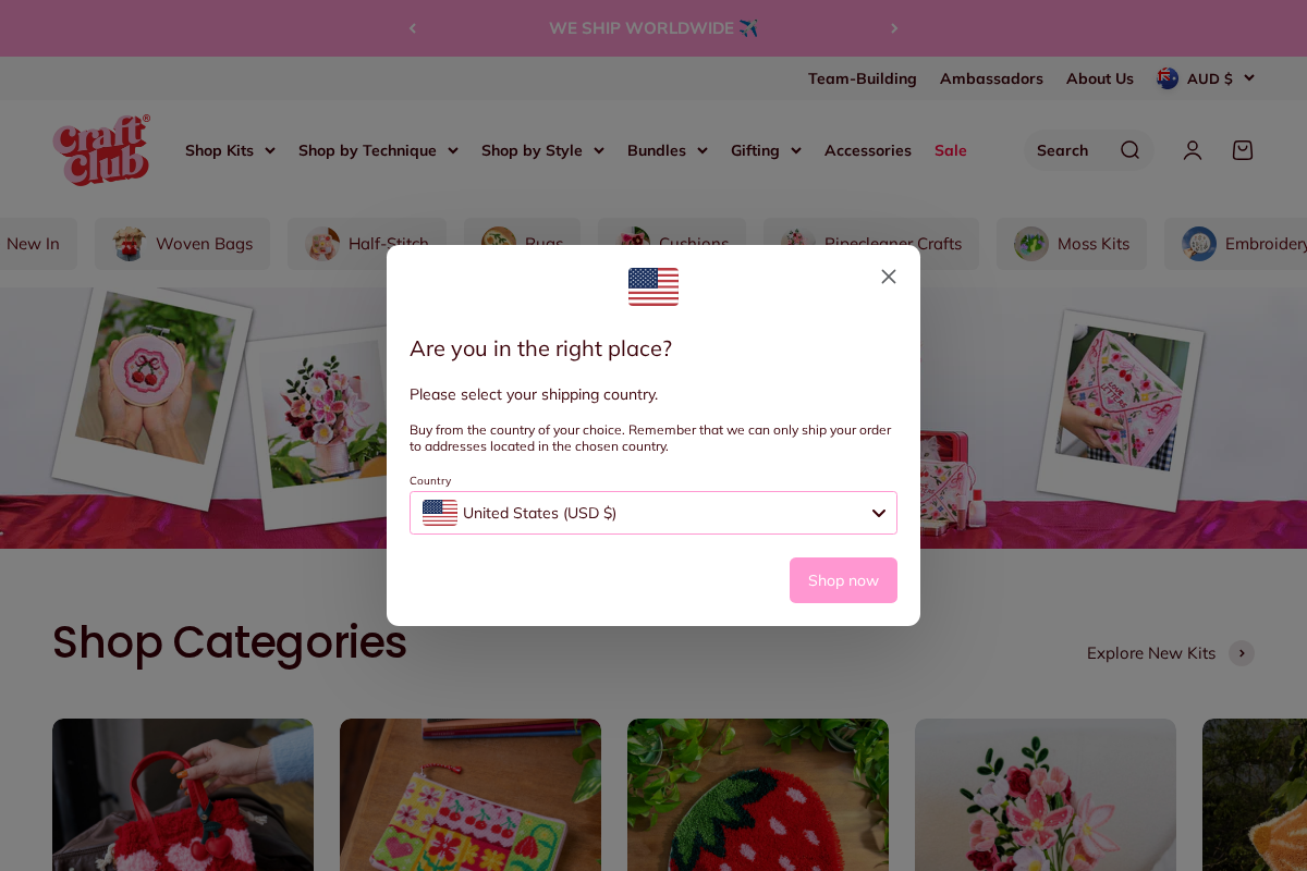 Craft Club homepage screenshot