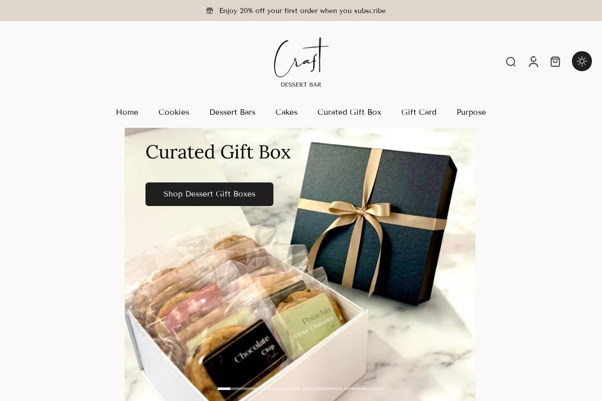 Craftdessertbar homepage screenshot