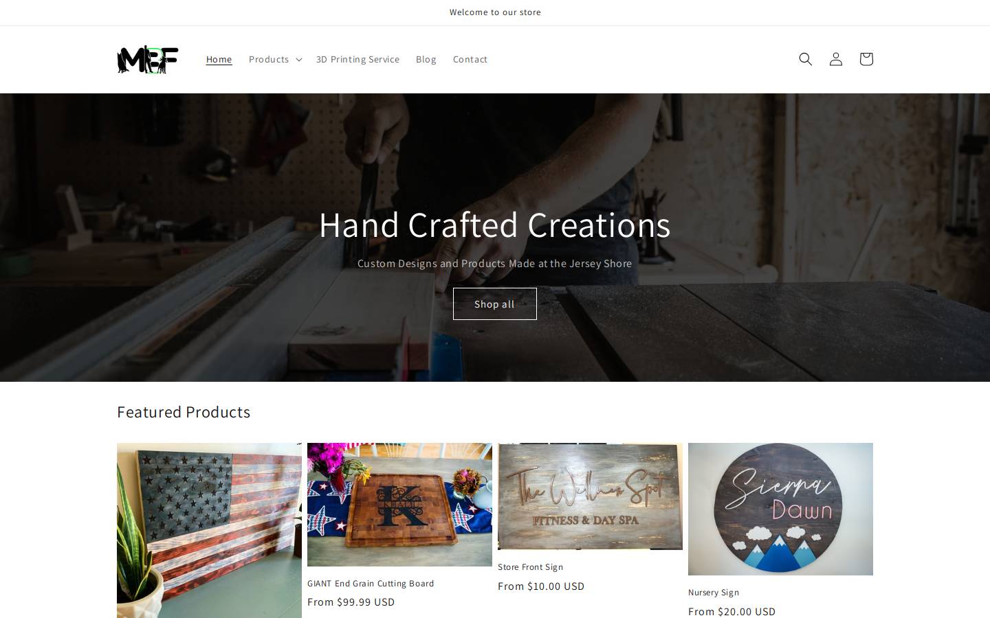 craftedbymbf.com homepage screenshot