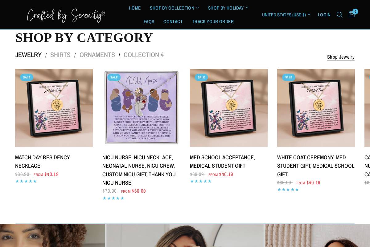 craftedbyserenity.com homepage screenshot